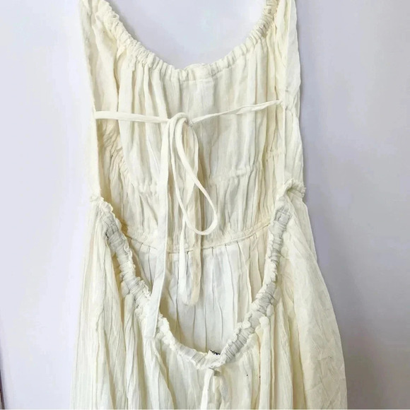 New Free People Taking Sides Maxi Dress Long Summer in Ivory White Large - Picture 8 of 10